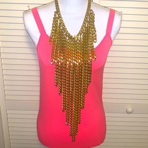 Tracy Lynn gold chain bib
